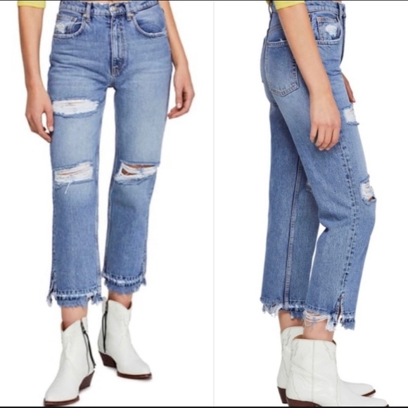 Free People Denim - Free people boyfriend jeans size 29 raw hem